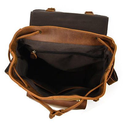 Mochila Retro Unisex de Cuero Crazy Horse - Estilo Vintage Duradero - Image 3