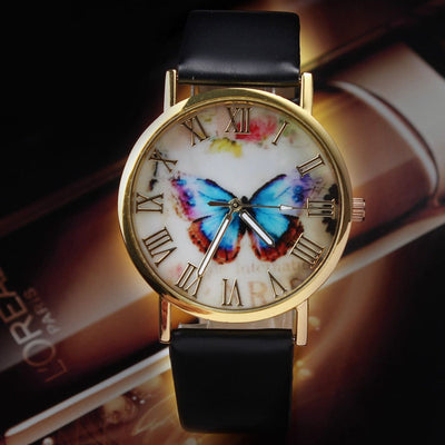 Reloj Pulsera Mariposa Escala Romana - Dorado Elegante Unisex - Image 4