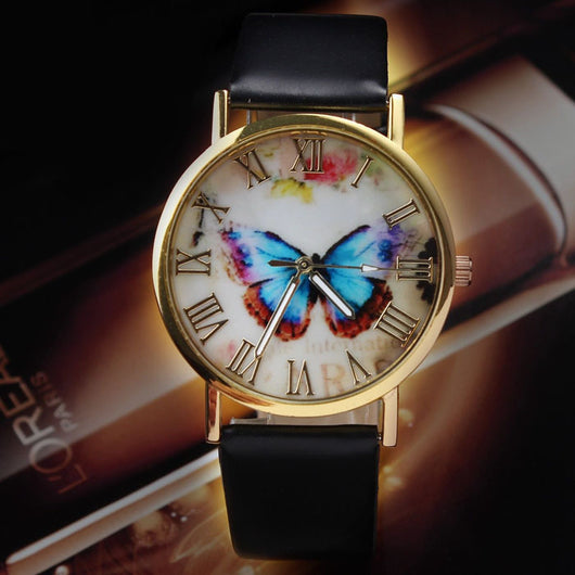 Reloj Pulsera Mariposa Escala Romana - Dorado Elegante Unisex - Image 4