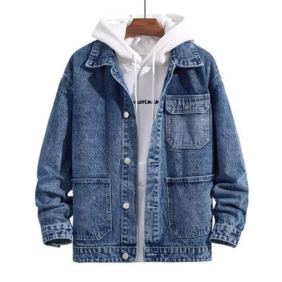 Chaqueta Denim con Capucha para Trabajo - Abrigo Casual Resistente para Hombre - Image 12