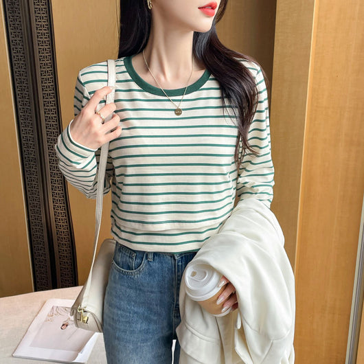 Blusa de Lactancia a Rayas Manga Larga Primavera Otoño - Image 15