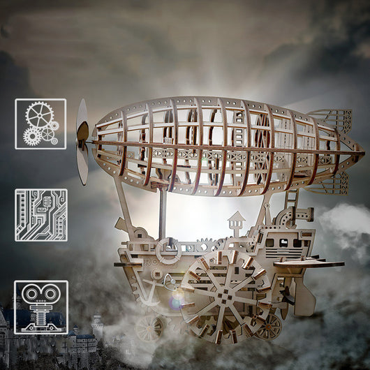 Modelo 3D de Transmisión de Engranajes de Madera - Airship Steampunk - Image 12