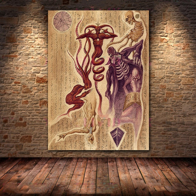 Cuadro Lienzo de Arte Geométrico Sagrado con Demonio Oscuro - Image 6