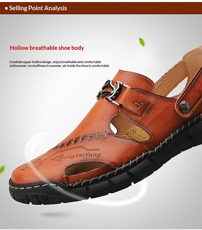 Sandalias Casuales de Cuero Genuino para Hombre - Estilo Versátil y Cómodo - Image 20