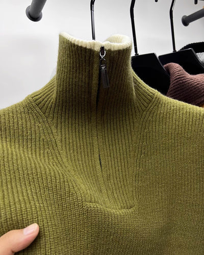 Suéter Abrigo Hombre Invierno Cuello Solapa Alto - Image 13