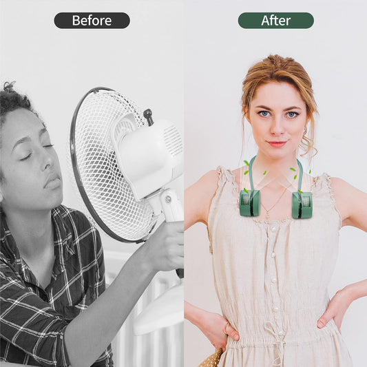 Ventilador Portátil de Cuello sin Aspas con USB y Aromaterapia