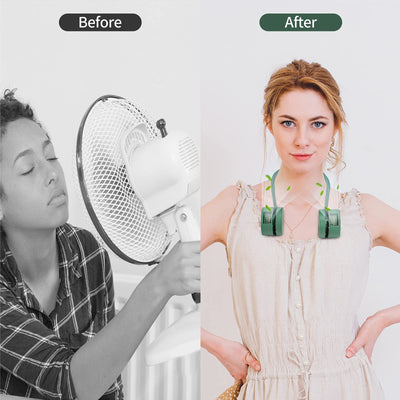Ventilador Portátil de Cuello sin Aspas con USB y Aromaterapia