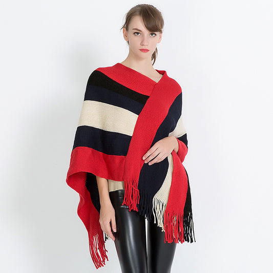Chal de Moda con Rayas Estilo Europeo para Mujer