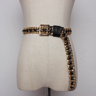 Cinturón Metálico Tejido para Mujer - Cadena de Moda Versátil - Image 4