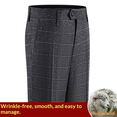Pantalones de Vestir Clásicos Hombre Talle Alto Pierna Recta sin Arrugas - Image 3