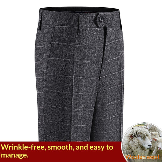 Pantalones de Vestir Clásicos Hombre Talle Alto Pierna Recta sin Arrugas - Image 3