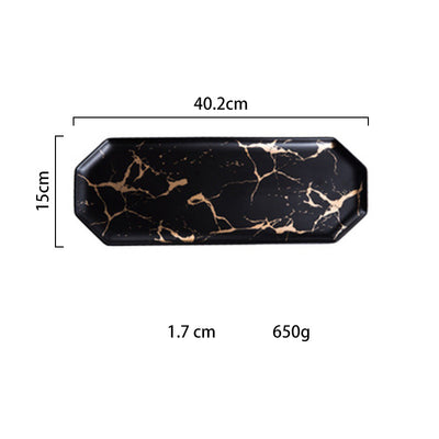 Bandeja de Cerámica Irregular Mármol y Oro - Lujo Minimalista - Image 21