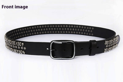 Cinturón de Cuero Genuino para Hombre Estilo Punk con Remaches y Calavera - Image 9