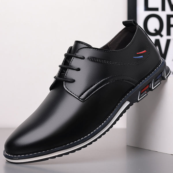 Zapatos Casuales de Cuero Ligeros con Cordones para Todo el Año