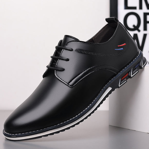 Zapatos Casuales de Cuero Ligeros con Cordones para Todo el Año