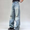 Jeans Rectos Holgados con Rotos Lavado Agua - Verano