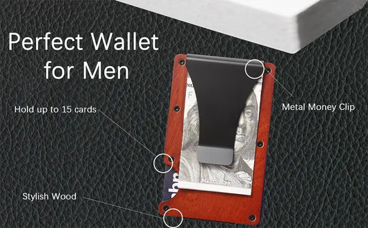 Billetera de Madera con Protección RFID y Funda de Tarjetas - Image 15