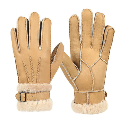 Guantes de Piel de Oveja Genuina con Dedo Dividido para Hombre - Image 4