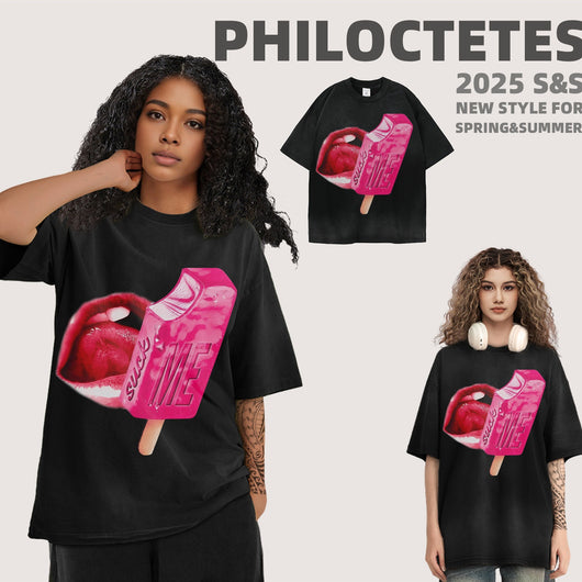 Camiseta Unisex de Manga Corta Estilo Street con Lavado Pesado