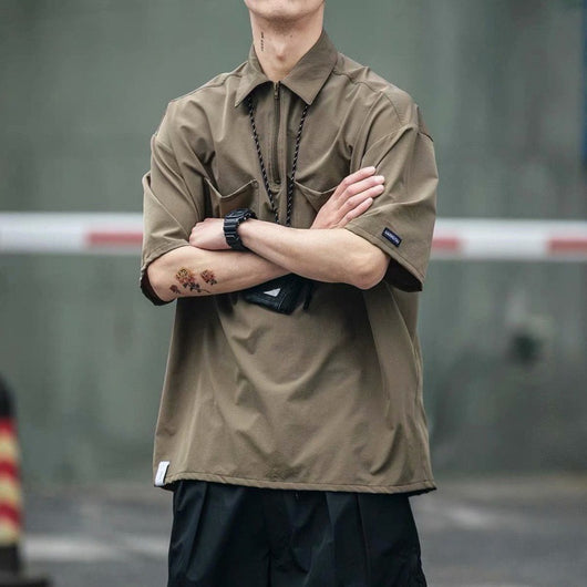 Camisa Funcional Tide de Manga Corta para Hombre - Estilo Urban Casual - Image 4