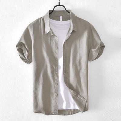 Camisa Casual de Algodón y Lino para Hombre - Image 9