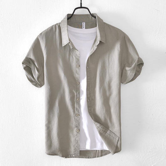 Camisa Casual de Algodón y Lino para Hombre - Image 9