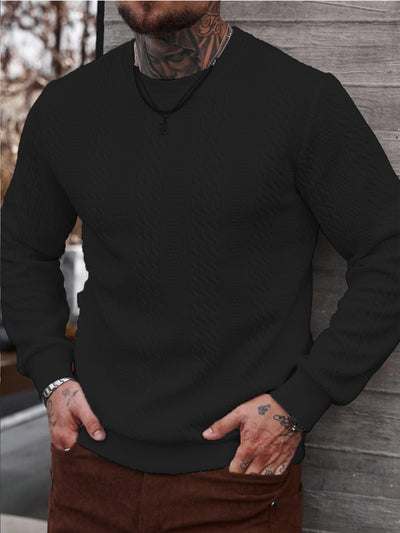 Playera Casual Holgada para Hombre con Cuello Redondo y Textura Jacquard - Image 22