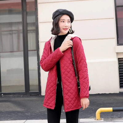 Chaqueta Puffer Acolchada Talla Grande con Forro Polar y Lana de Cordero - Image 34