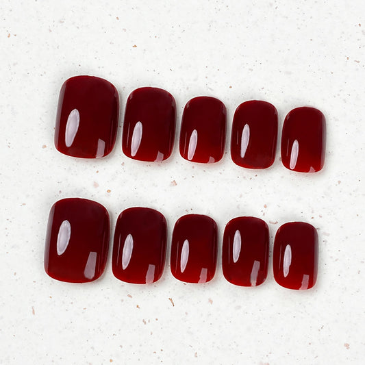 Uñas Postizas Adhesivas de Color Liso - Diseño Minimalista - Image 2