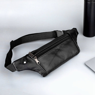 Riñonera Deportiva de Cuero Genuino para Hombre, Bolsa Invisible para Correr - Image 4