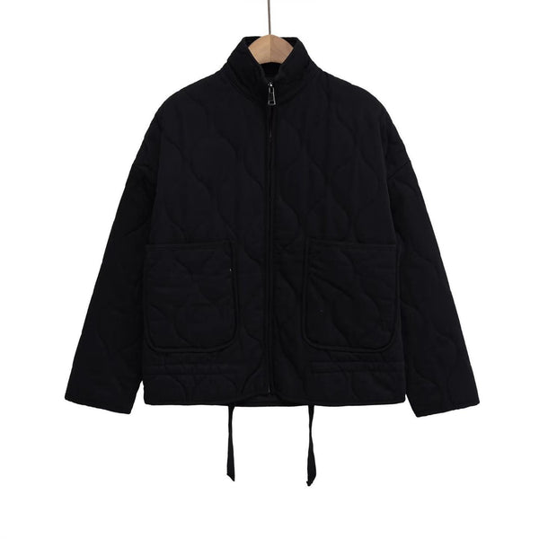 Abrigo de Algodón Liso para Otoño-Invierno con Cordones Ajustables
