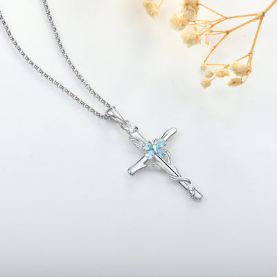Collar de Cruz en Plata de Ley 925 para Mujer con Circonitas - Image 10