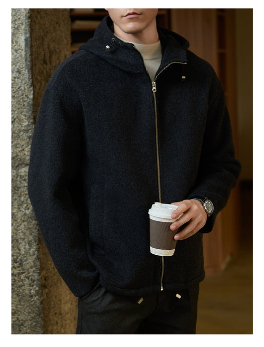 Abrigo de Lana para Hombre con Capucha - Corte Holgado - Image 4