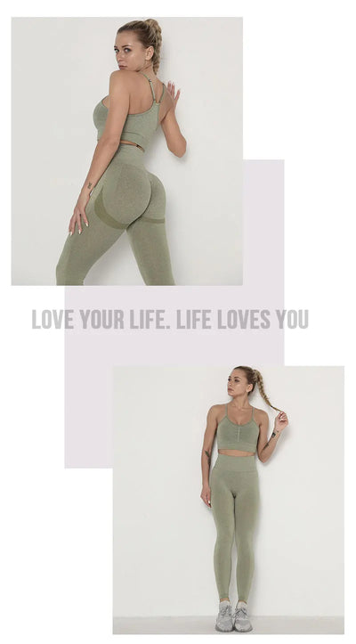 Traje de Yoga Largo Ajustado de Cintura Alta con Manga Larga - Image 28