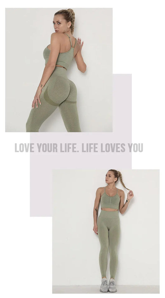 Traje de Yoga Largo Ajustado de Cintura Alta con Manga Larga - Image 28
