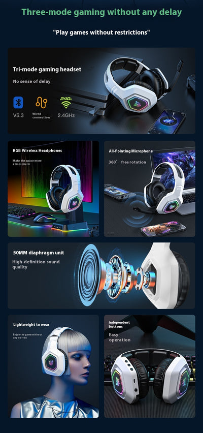 Auriculares Gaming Inalámbricos Bluetooth con RGB Luminoso - Image 14