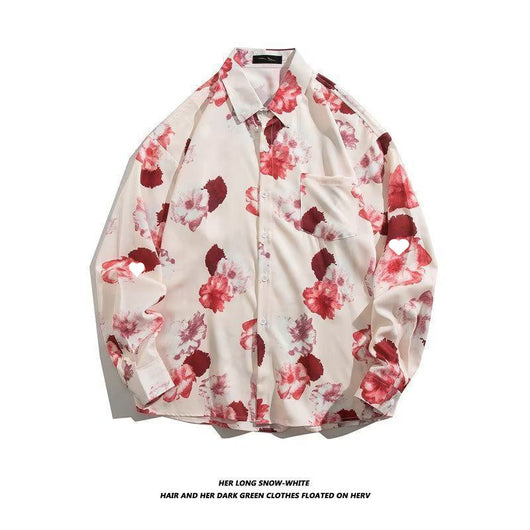 Camisa Retro Holgada Estilo Hong Kong con Estampado de Manga Larga para Hombre - Image 35