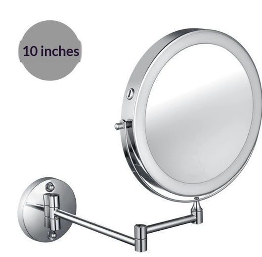 Espejo de Baño con Luz LED Plegable Doble Cara sin Perforación - Image 6
