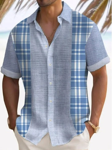 Camisa de Rayas para Hombre - Manga Corta Estilo Playa - Image 25