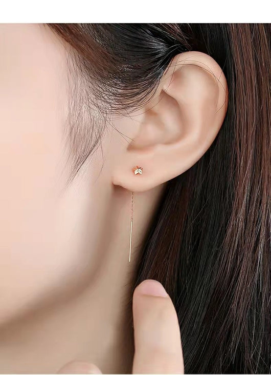 Aretes Línea Estrella en Oro 18K Au750 Chapados - Image 11