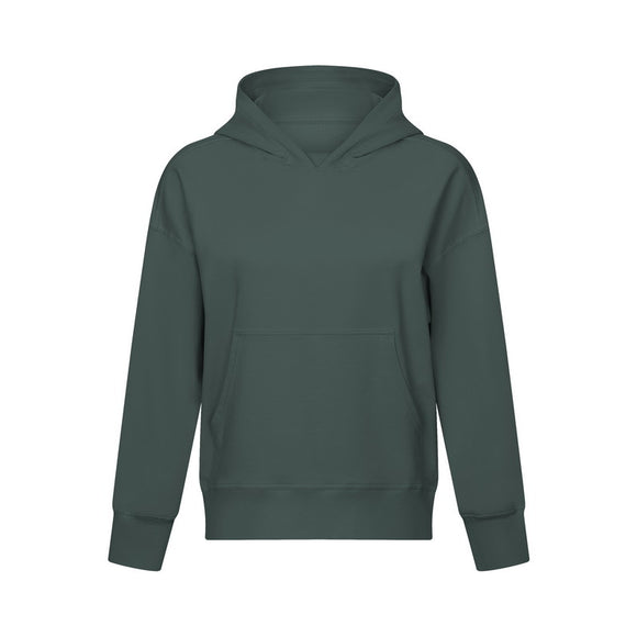 Sudadera Hoodie Oversize de Color Liso con Hombros Caídos