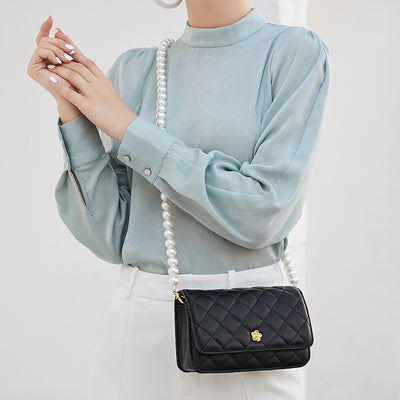 Bolso de Cadena Diamante Estilo Perfume en Cuero Pequeño - Image 3