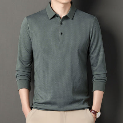 Camiseta Jacquard Manga Larga Otoño para Hombre Joven y Adulto - Image 9
