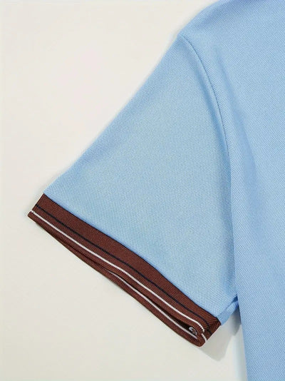 Polo Ejecutivo Bicolor de Manga Corta para Hombre - Image 29