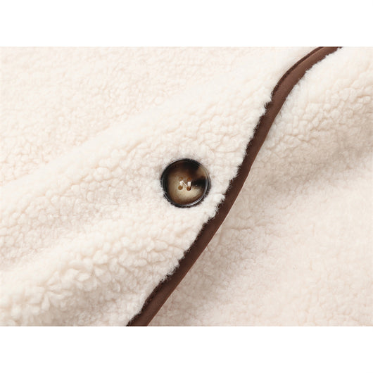Chaqueta Suéter Bicolor de Lana de Cordero Suelta y Casual - Image 10