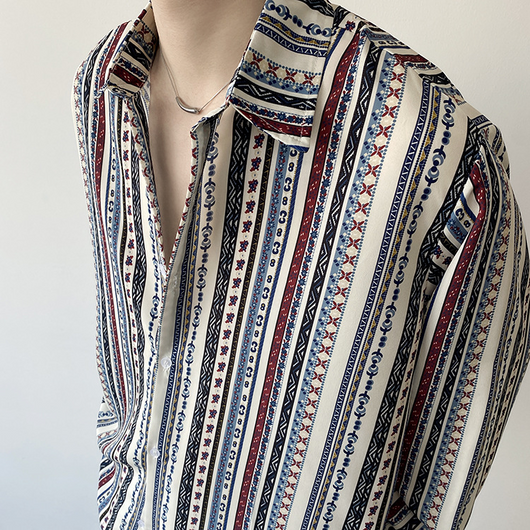 Camisa Retro Europea de Manga Larga para Vacaciones - Image 24