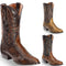 Botas de Hombre Patchwork Acolchadas con Punta Bordada