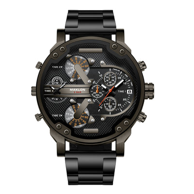 Reloj Hombre Dial Grande Tendencia Europa América Personalidad Dos Zonas - Image 16