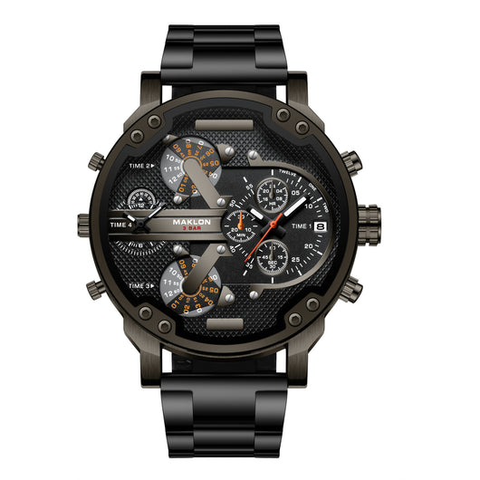 Reloj Hombre Dial Grande Tendencia Europa América Personalidad Dos Zonas - Image 16