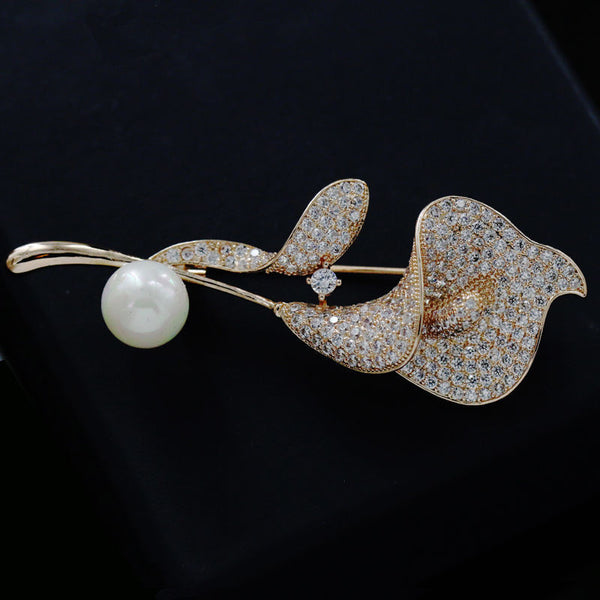 Broche Corsage de Perla para Chal y Bufanda